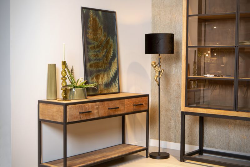 Lucide EXTRAVAGANZA CHIMP - Stojacia lampa - Ø 35 cm - 1xE27 - Čierna